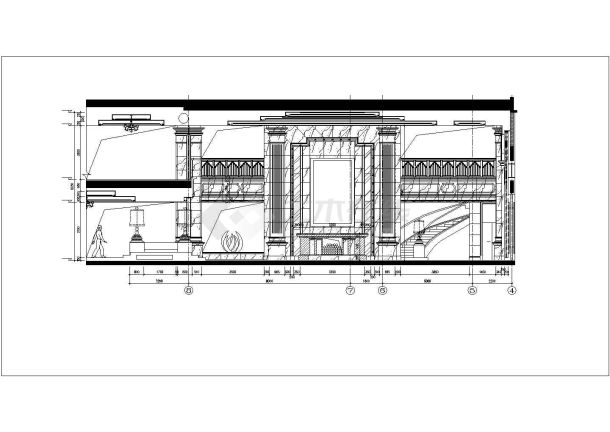 某地独栋建筑售楼中心室内装修施工图-图二