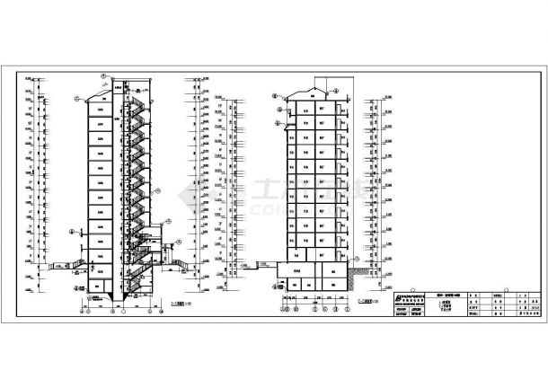 某地11层小高层住宅建筑设计施工图-图二