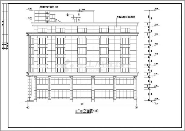 某公司七层办公楼全套建筑设计施工图-图二