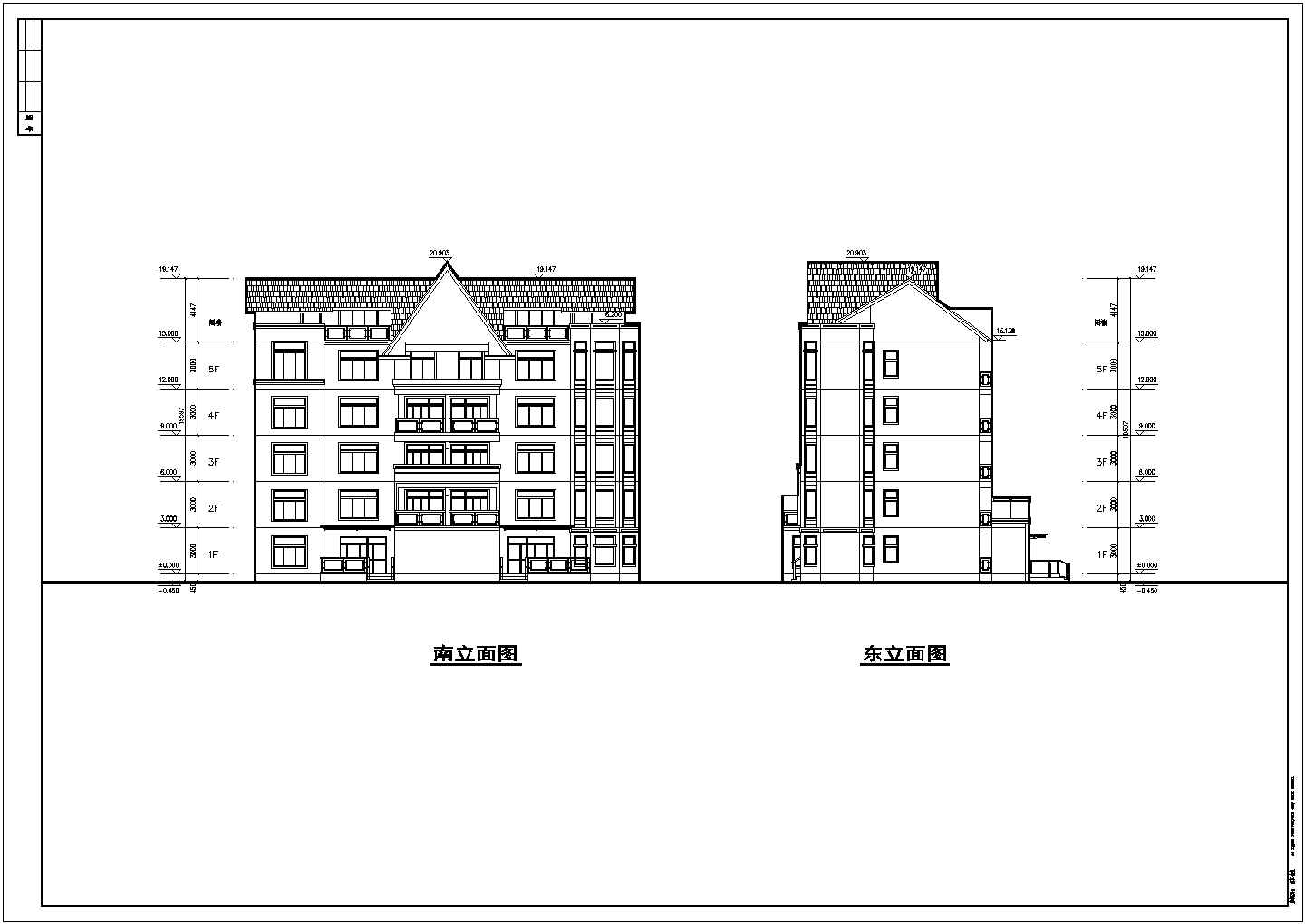 西南某地5层带阁楼砖混住宅方案图