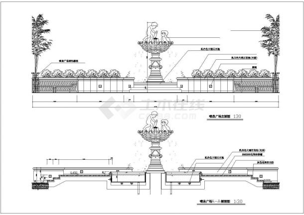 园林景观水景喷泉设计及施工图工艺-图一