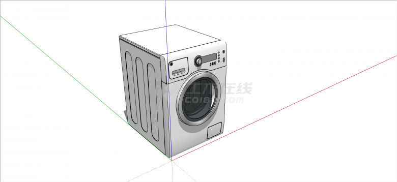 浅色经典滚筒洗衣机su模型-图二
