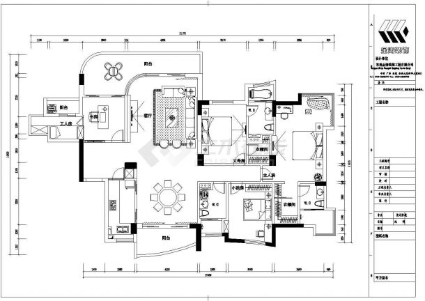 星河208平方居室建筑设计装修图纸-图二