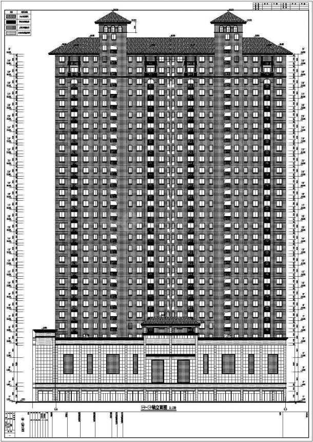 某地区30层框架结构商住楼建筑设计施工图-图二