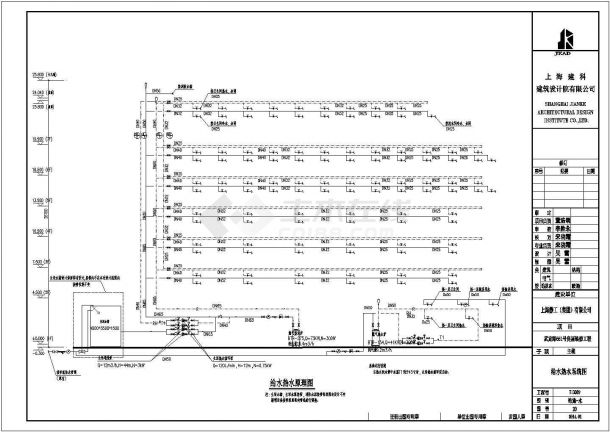 某地7层养老院消防改造项目给排水平面图系统图-图一