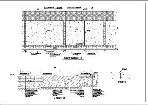 某厂区沥青混凝土道路标准横断面布置图及细部结构图-图二