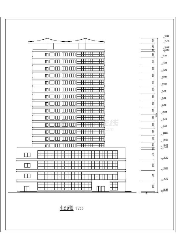 学生课程设计某高层商业办公楼建筑设计方案-图一