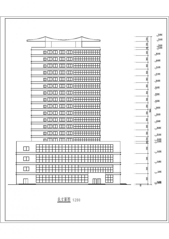 学生课程设计某高层商业办公楼建筑设计方案_图1
