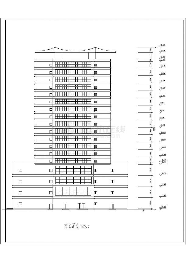 学生课程设计某高层商业办公楼建筑设计方案-图二