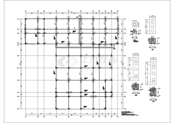 某地区7层框架结构教学楼结构施工图-图一