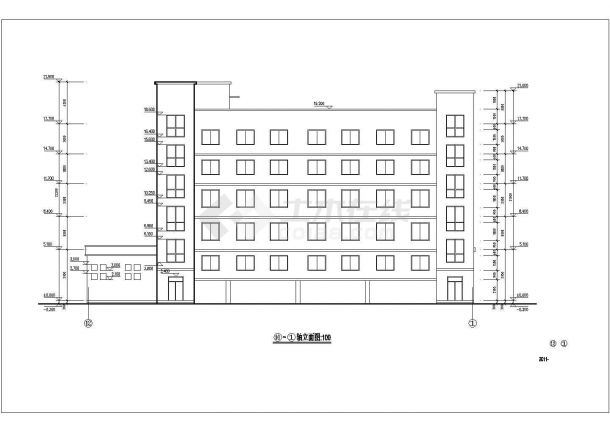 【温州】乡镇五层框架结构便民服务中心建筑施工图-图一
