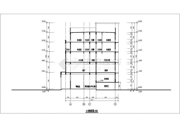 【温州】乡镇五层框架结构便民服务中心建筑施工图-图二