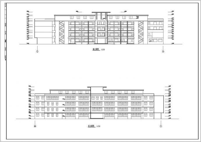 某地区4层小学教学楼建筑设计施工图_图1