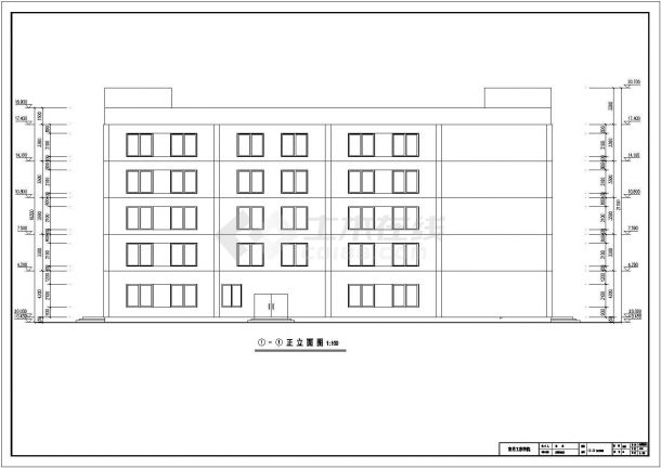 某5层框架结构科教馆建筑方案设计图-图一