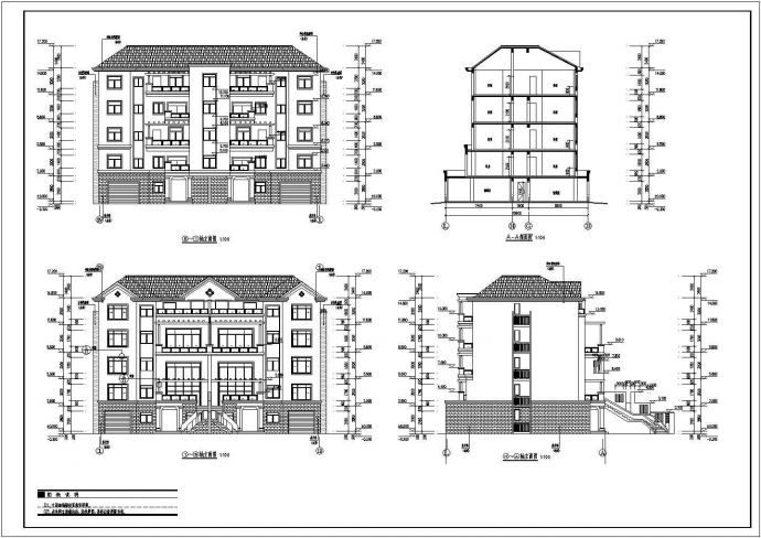 某地区五层双拼住宅楼建筑设计施工图_图1
