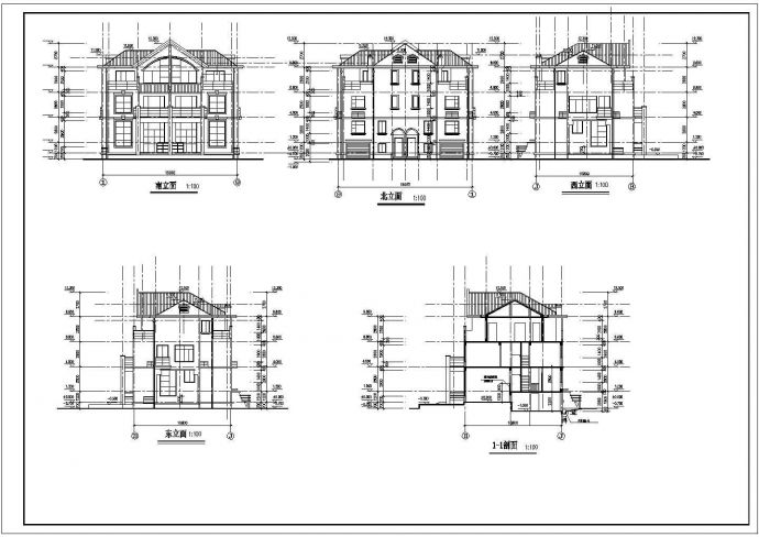 某地区三层带夹层别墅建筑设计施工图_图1