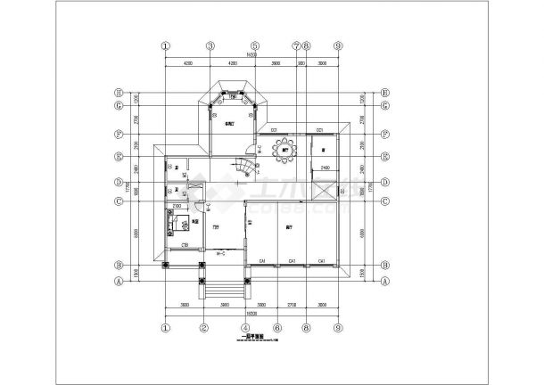 某地框架结构小别墅建筑方案设计图纸-图二