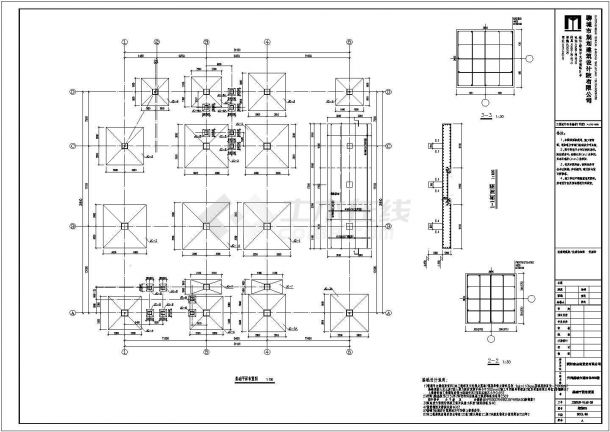 某地3层钢框架结构售楼部结构施工图纸-图一