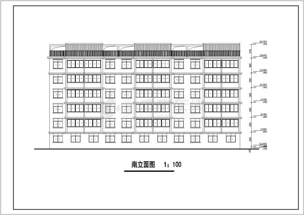某地区六层住宅楼建筑设计方案图纸-图二