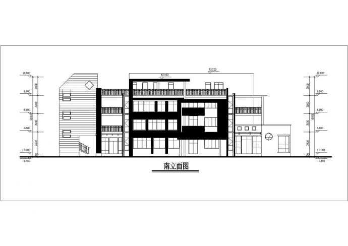 现代风格四层幼儿园建筑设计方案图纸_图1