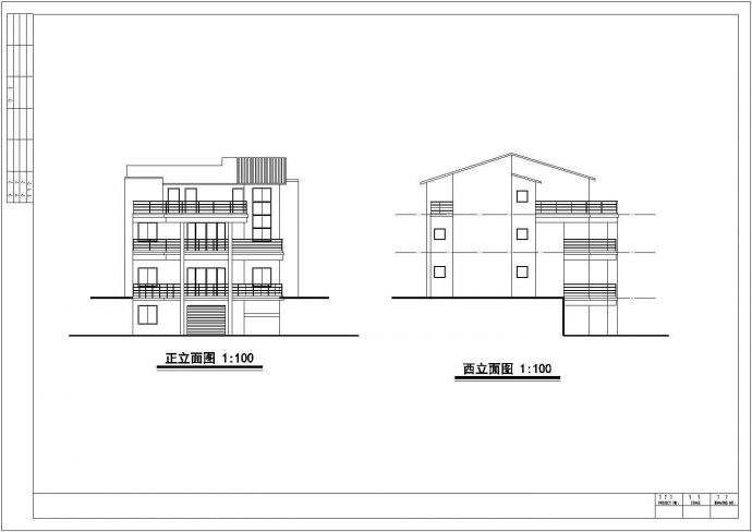 某地区二层带阁楼私人住宅建筑户型平面图_图1