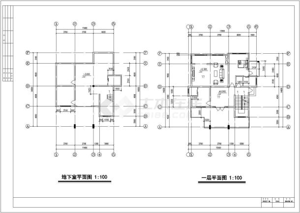 某地区二层带阁楼私人住宅建筑户型平面图-图二