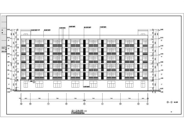 某地区6层宿舍楼建筑设计施工图纸-图二