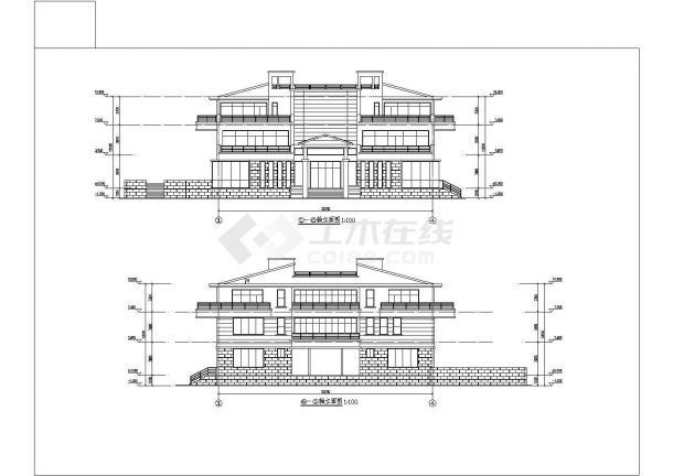 某地三层框架结构会所别墅建筑结构施工图-图二