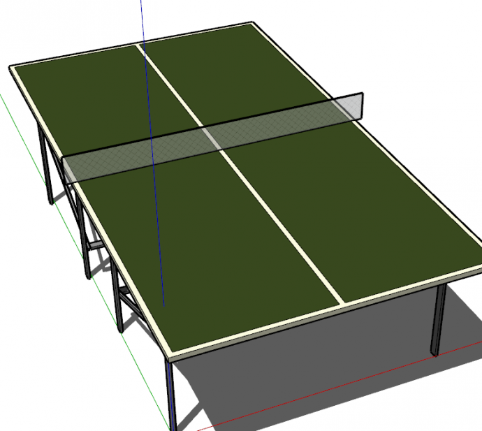 中式乒乓球桌su模型_图1