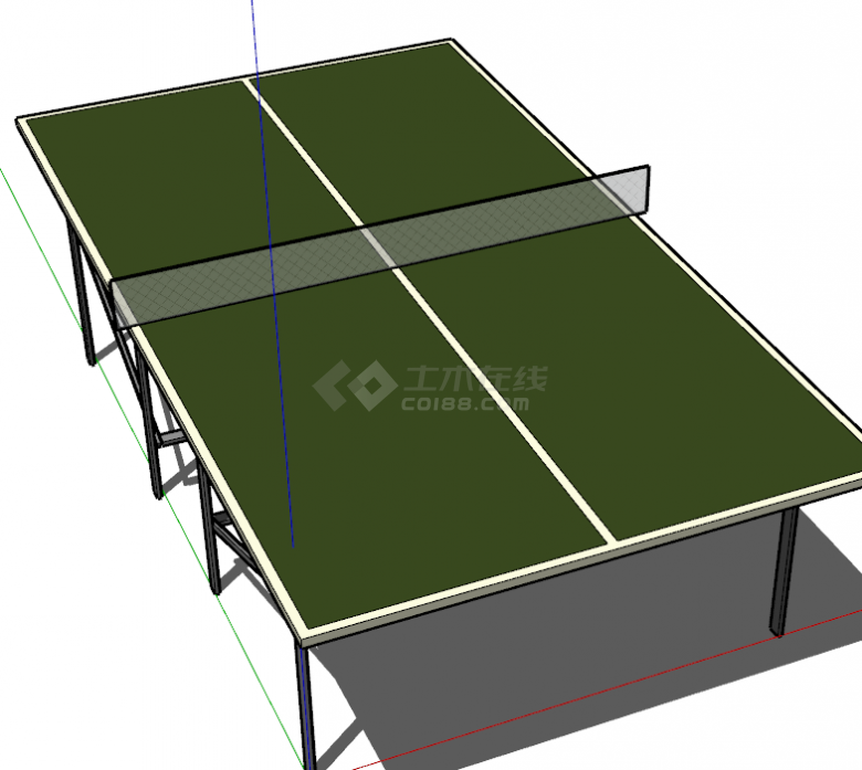 中式乒乓球桌su模型-图一
