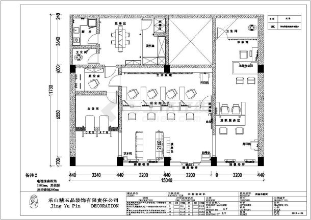 四川某农村信用社大厅装修施工图纸-图一