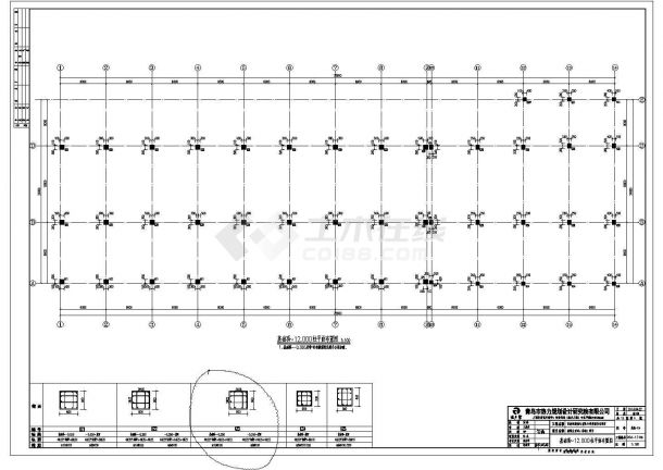 青岛3层框架结构厂房全套结构施工图-图二