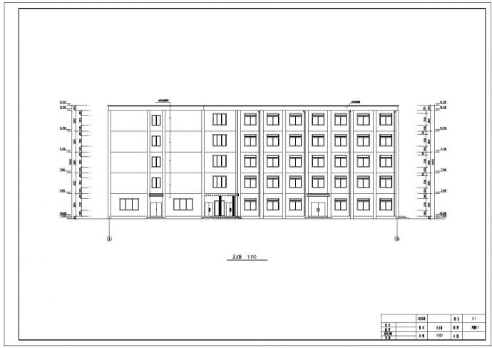 某地五层框架结构宾馆建筑方案设计图纸_图1