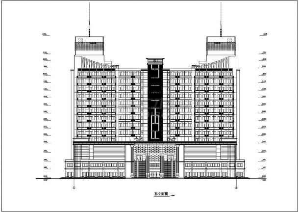 某地区五星级酒店建筑设计方案图纸-图一