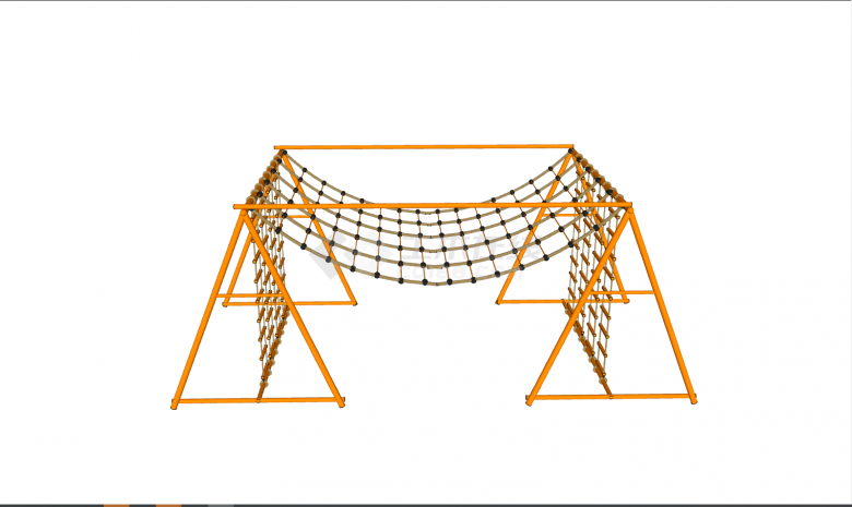 黄色网状小型攀爬架 su模型-图二