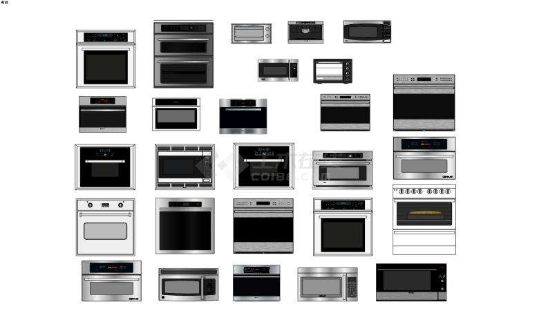 烤箱微波炉各式厨房电器SU模型-图一