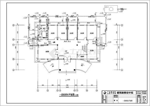 广西某三层办公楼水电全套施工图纸-图二