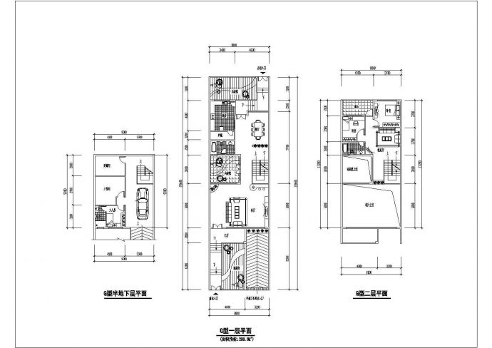 某三层别墅建筑设计施工图及各种户型平面图_图1