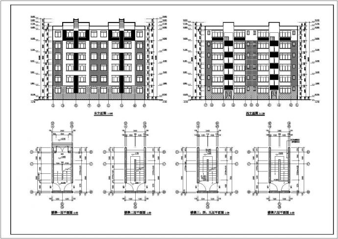 某地区六层砖混结构全套建筑设计施工图_图1
