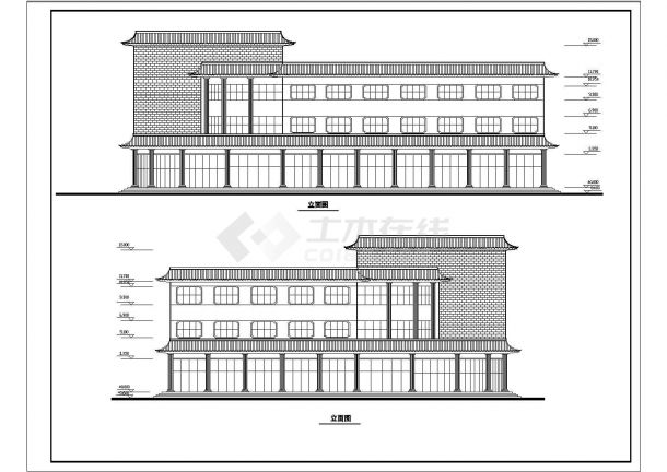 某地三层商业综合楼建筑设计施工图（含结构设计）-图一