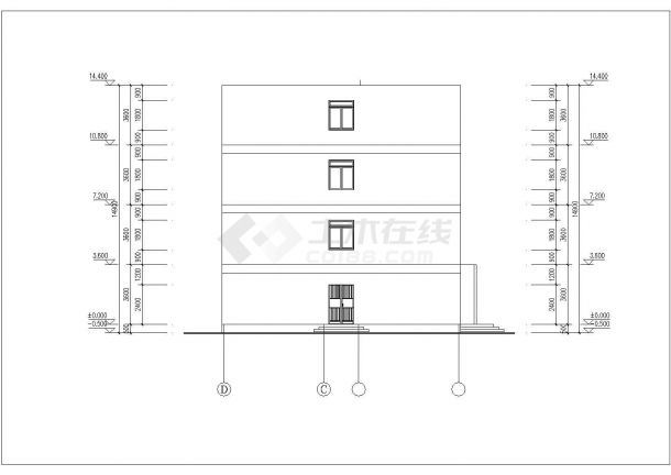 学生课程设计某中学四层宿舍楼户型平面图-图二