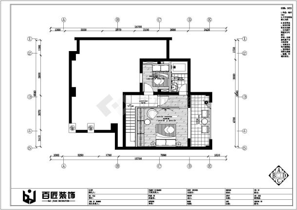 某框架结构公司室内装修设计施工图纸-图二