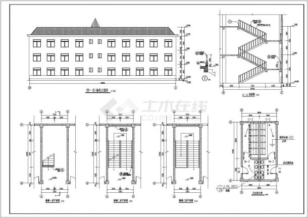 某地3层框架结构幼儿园建筑结构施工图-图二