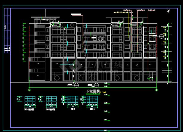 某商住楼全套施工设计CAD详情图-图二