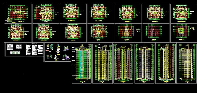 某地某28层高层住宅建筑楼cad平立剖施工设计图_图1