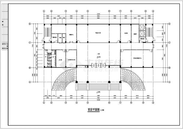 某地区九层办公楼建筑设计平面图纸-图二