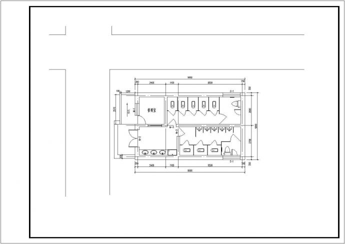 利民街某单层公厕建筑设计施工图（含结构、水、电）_图1