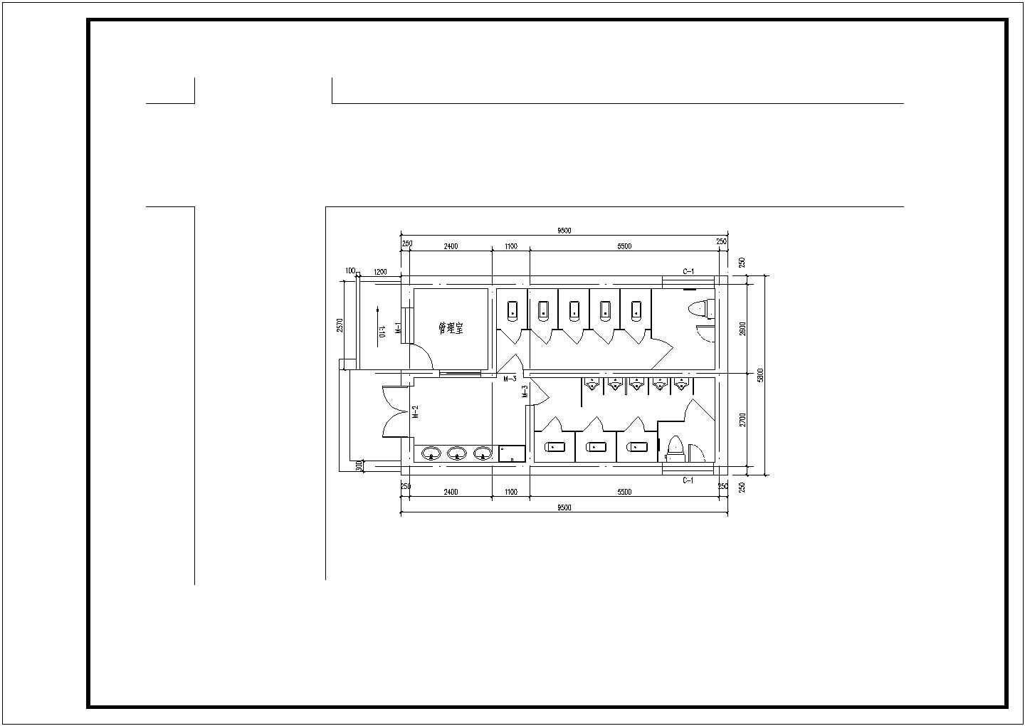 利民街某单层公厕建筑设计施工图（含结构、水、电）