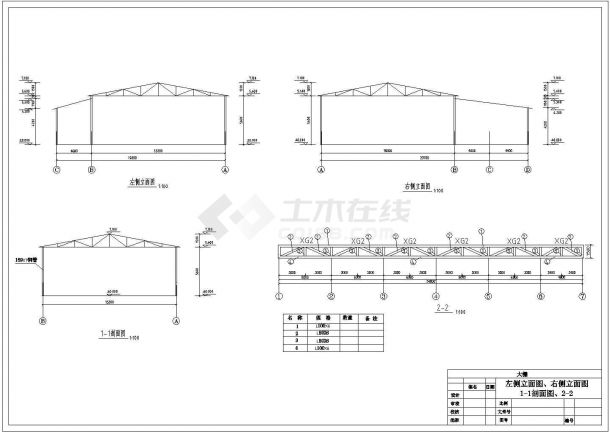 某三角形屋架钢结构大棚建筑设计施工图（含结构设计）-图一