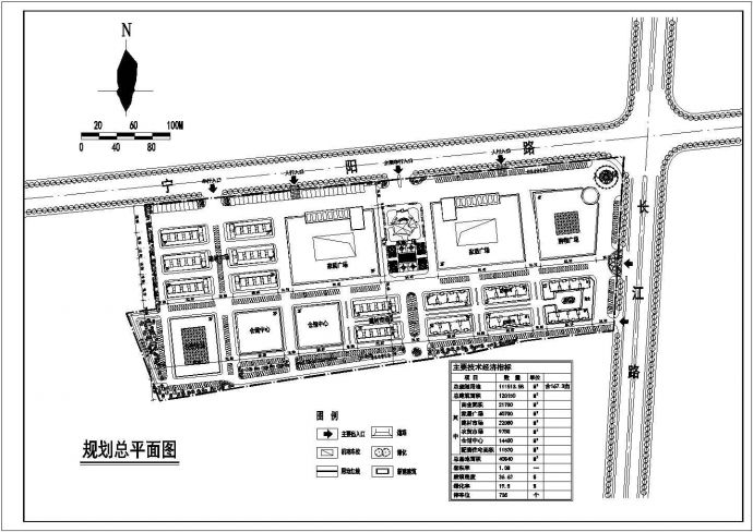 某地综合家具商贸城总体规划平面图_图1